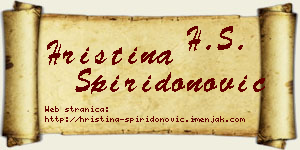 Hristina Spiridonović vizit kartica